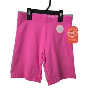 Wonder Nation Bright Pink/Gray Kids BIKE Shorts 2pk
